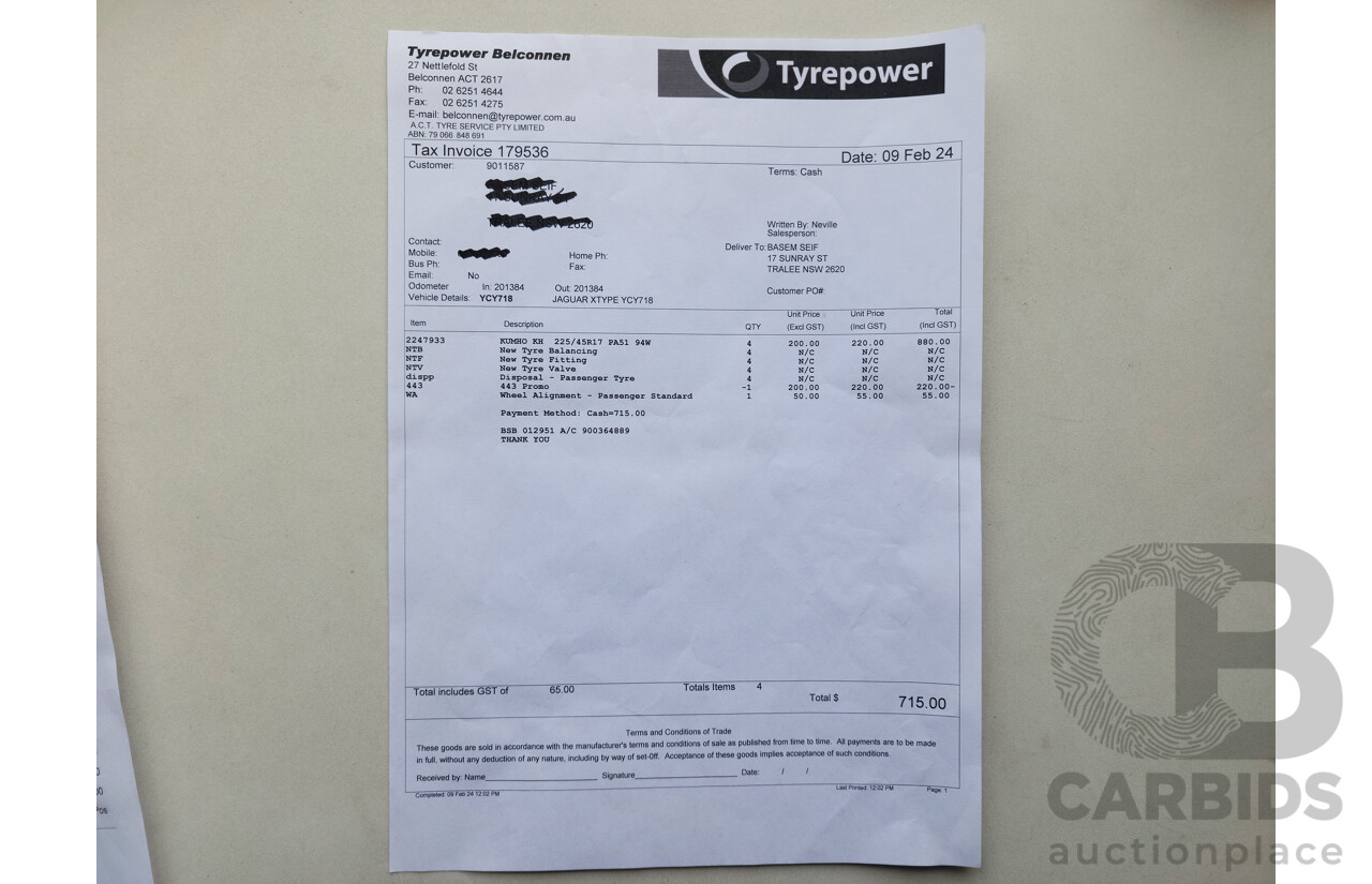 11/2003 Jaguar X Type SE AWD  4D Sedan Gold 3.0L