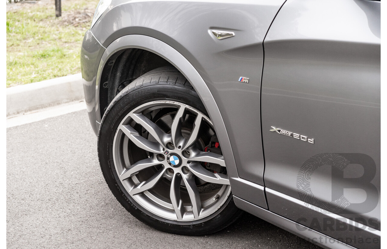 9/2016 BMW X3 X-Drive 20d LCI (AWD) F25 M-Sport Package 4d Wagon Space Grey Metallic Turbo Diesel 2.0L