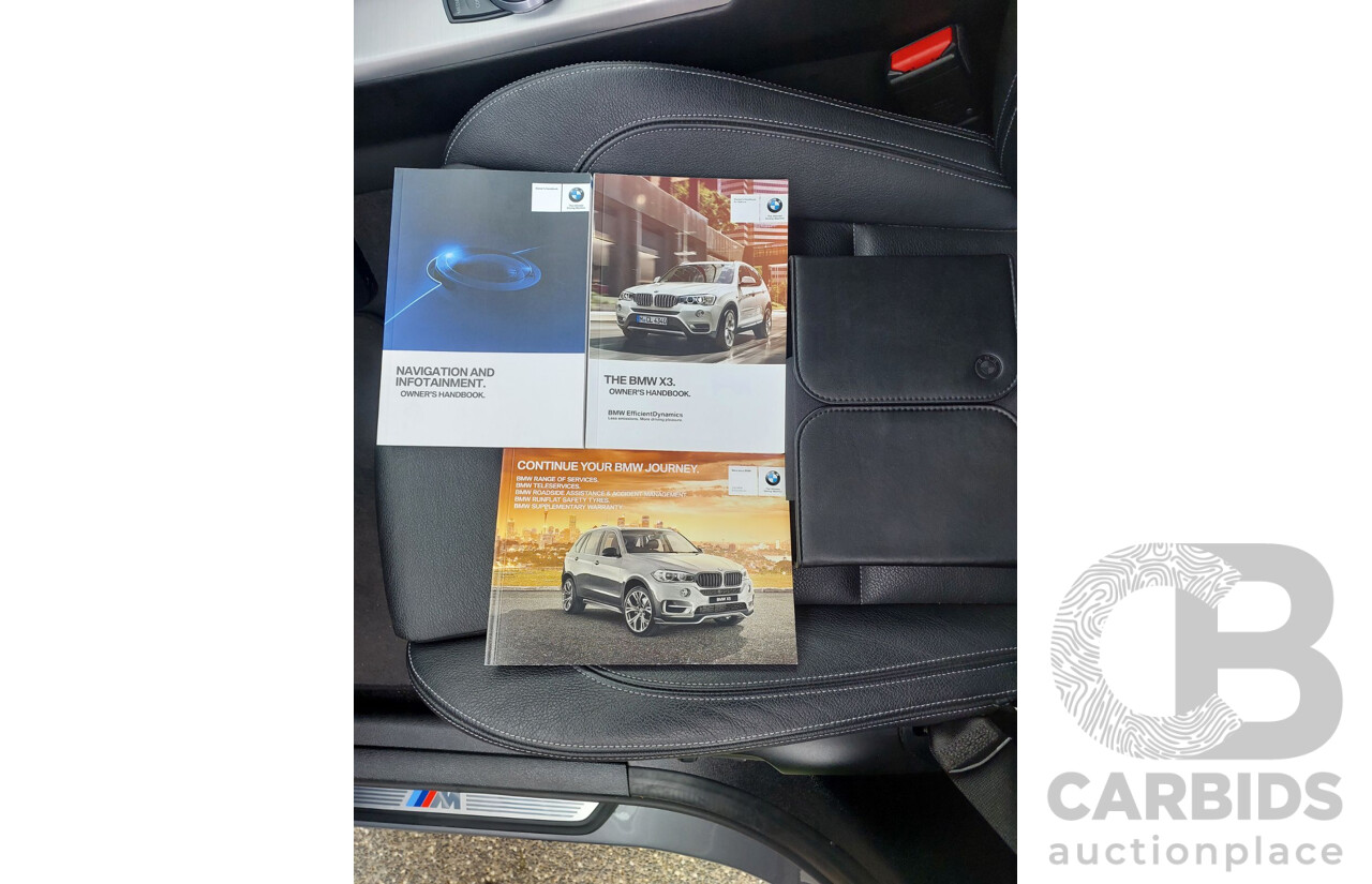 9/2016 BMW X3 X-Drive 20d LCI (AWD) F25 M-Sport Package 4d Wagon Space Grey Metallic Turbo Diesel 2.0L