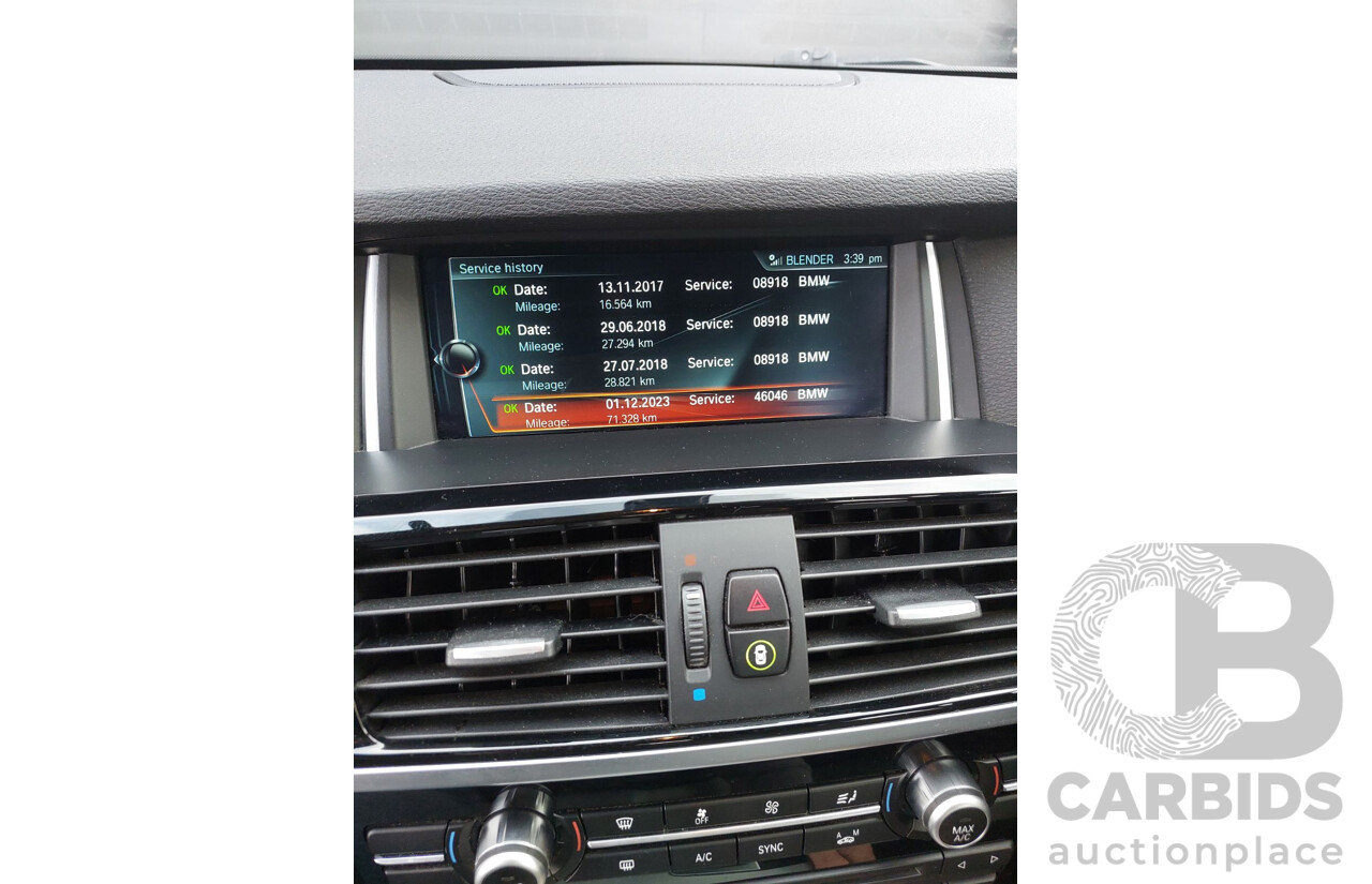 9/2016 BMW X3 X-Drive 20d LCI (AWD) F25 M-Sport Package 4d Wagon Space Grey Metallic Turbo Diesel 2.0L