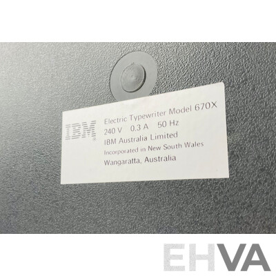 Vintage Large Electric IBM Seletric III Model 670X Alongside Original Instruction Manual, Vinyl Cover and IBM Desk Pad
