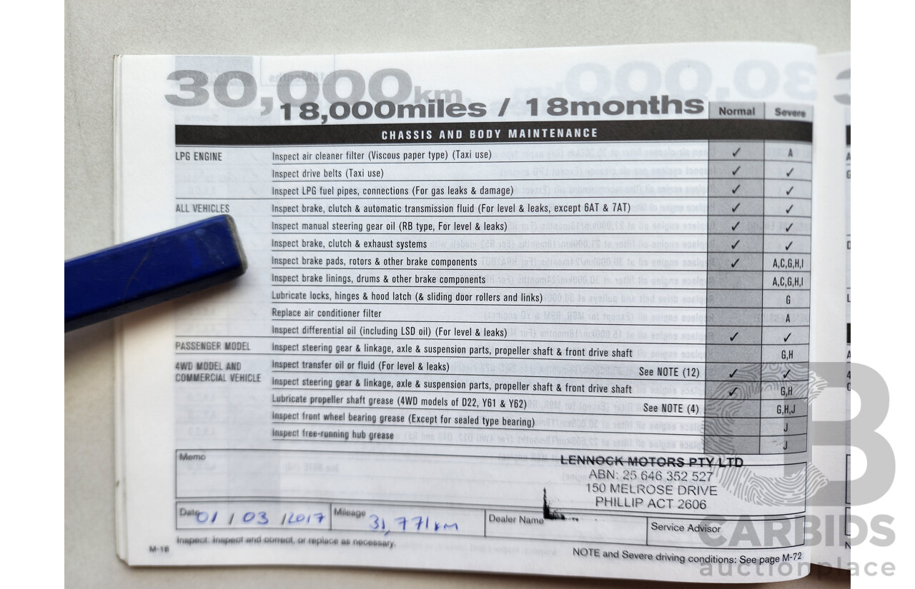 03/2016 Nissan X-Trail ST FWD T32 4D Wagon Blue 2.0L