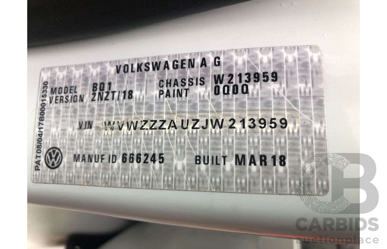 5/2018 Volkswagen Golf 110TSI Trendline MK7.5 AU MY18 5d Hatchback White Turbo 1.4L