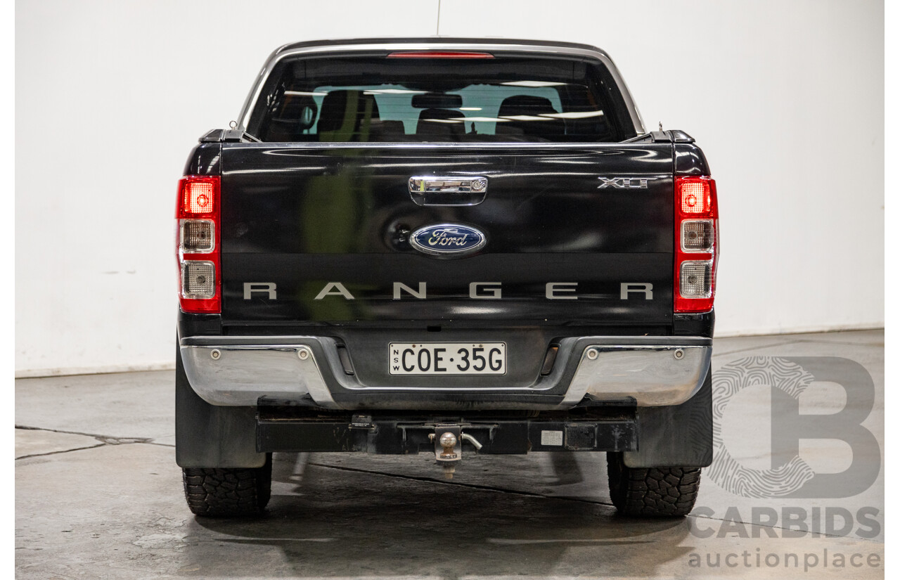 6/2013 Ford Ranger XLT 3.2 (4x4) PX 4d Dual Cab Utility Black Turbo Diesel 3.2L