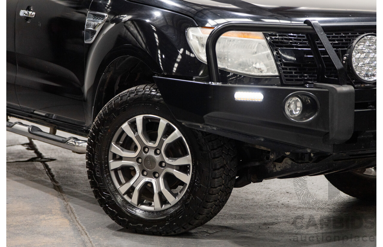 6/2013 Ford Ranger XLT 3.2 (4x4) PX 4d Dual Cab Utility Black Turbo Diesel 3.2L