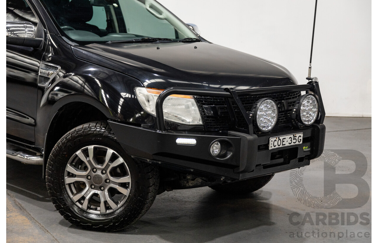 6/2013 Ford Ranger XLT 3.2 (4x4) PX 4d Dual Cab Utility Black Turbo Diesel 3.2L