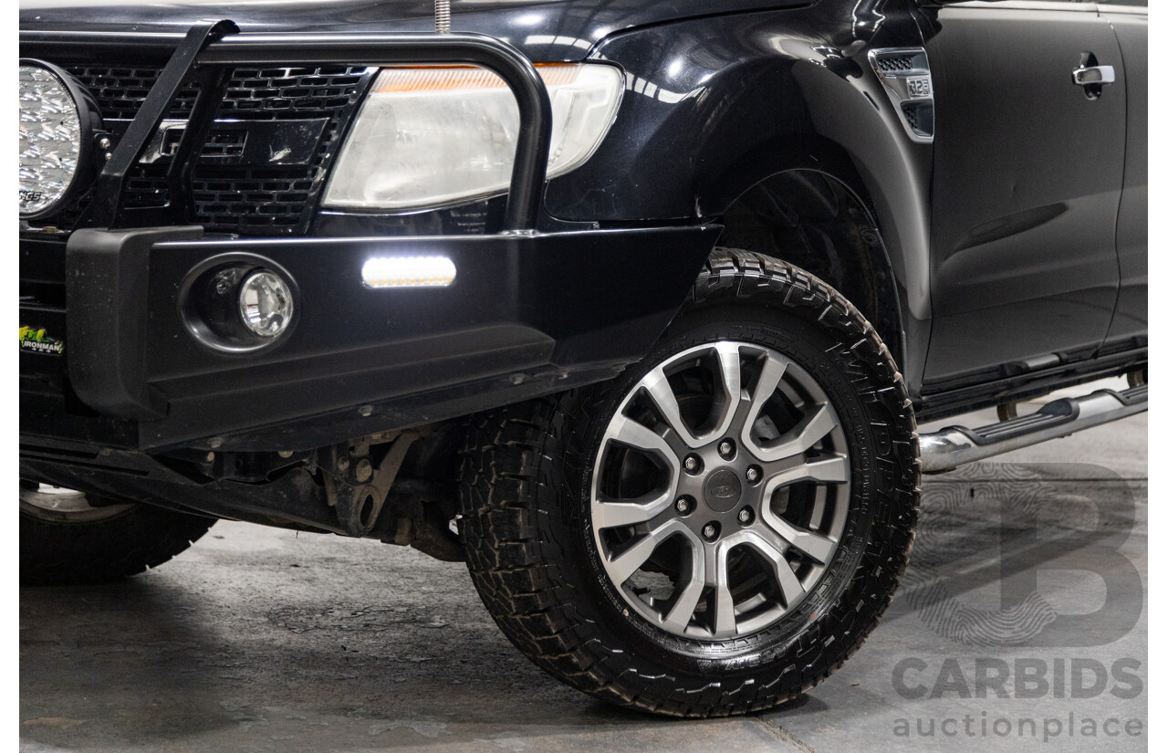 6/2013 Ford Ranger XLT 3.2 (4x4) PX 4d Dual Cab Utility Black Turbo Diesel 3.2L