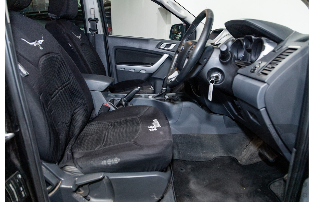 6/2013 Ford Ranger XLT 3.2 (4x4) PX 4d Dual Cab Utility Black Turbo Diesel 3.2L