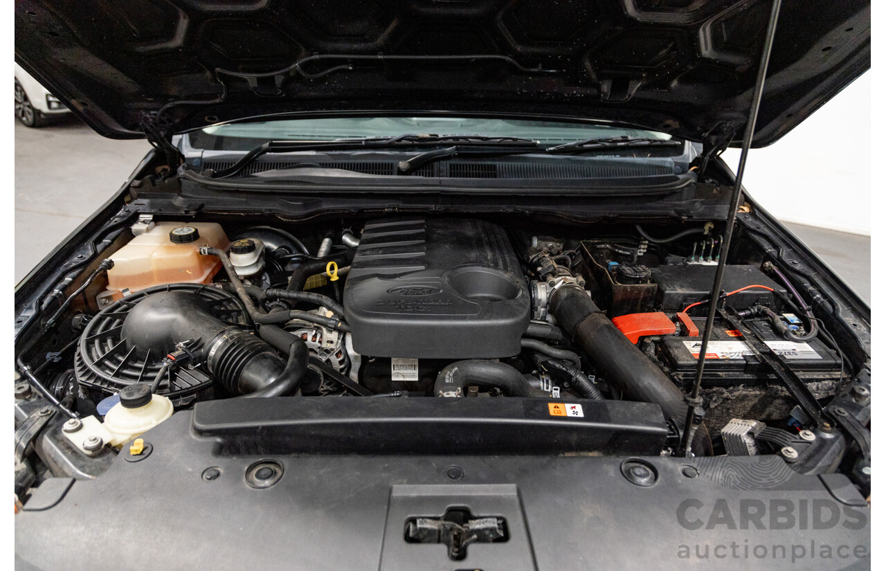 6/2013 Ford Ranger XLT 3.2 (4x4) PX 4d Dual Cab Utility Black Turbo Diesel 3.2L