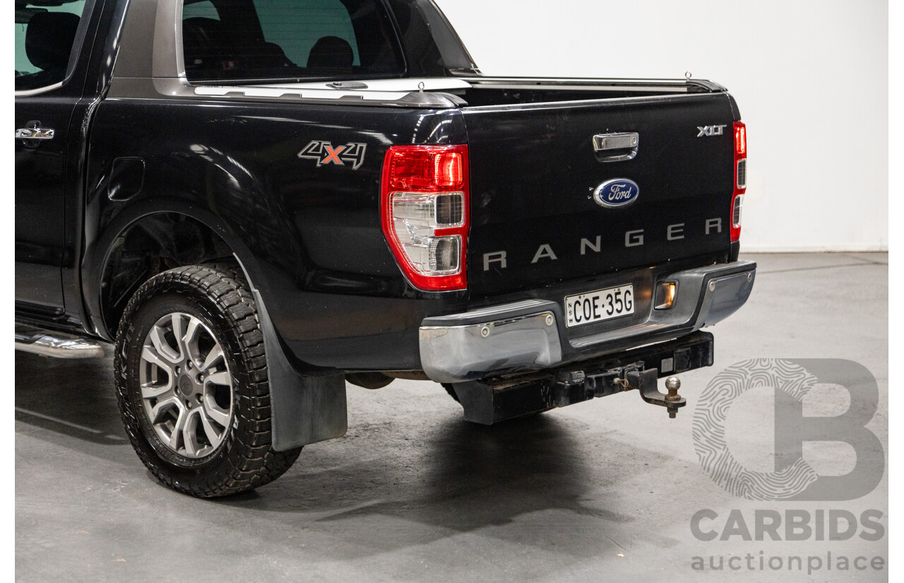 6/2013 Ford Ranger XLT 3.2 (4x4) PX 4d Dual Cab Utility Black Turbo Diesel 3.2L