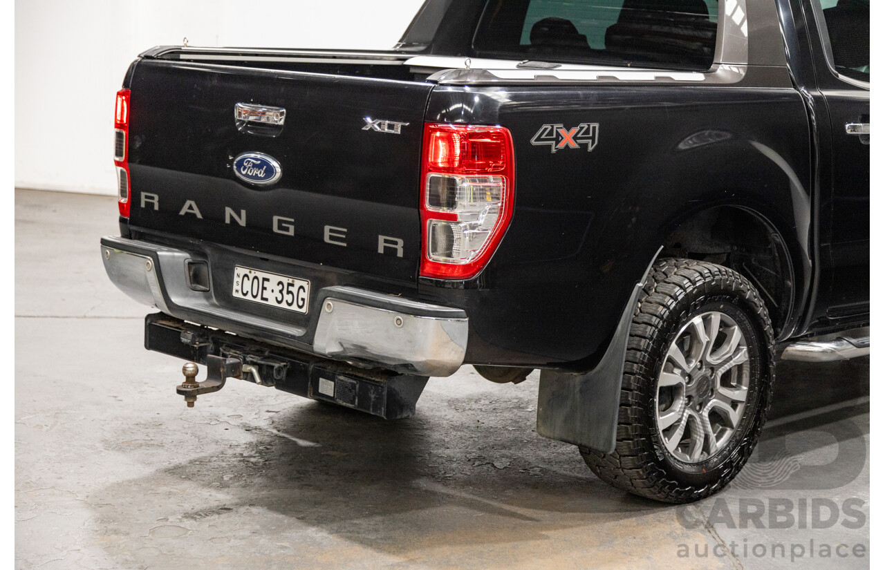 6/2013 Ford Ranger XLT 3.2 (4x4) PX 4d Dual Cab Utility Black Turbo Diesel 3.2L