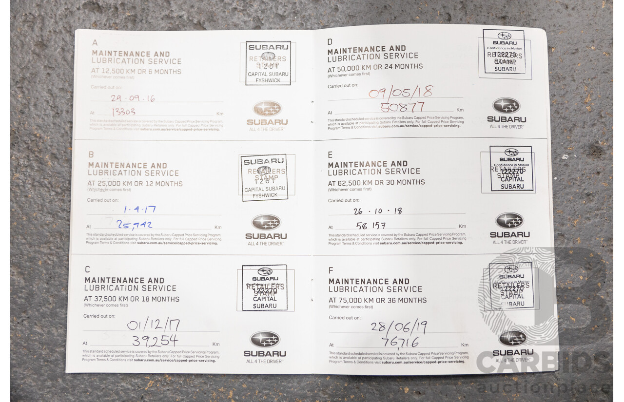 8/2016 Subaru Forester 2.0d-S (AWD) MY16 4d Wagon Pearl White Metallic Turbo Diesel 2.0L