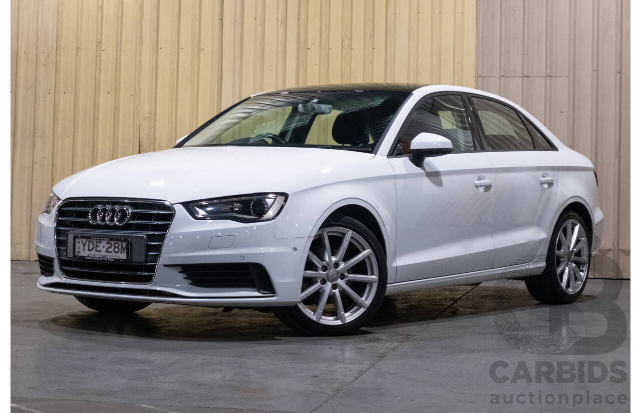 1/2016 Audi A3 1.4 TFSI Attraction 8V MY16 5d Sedan White Turbo 1.4L