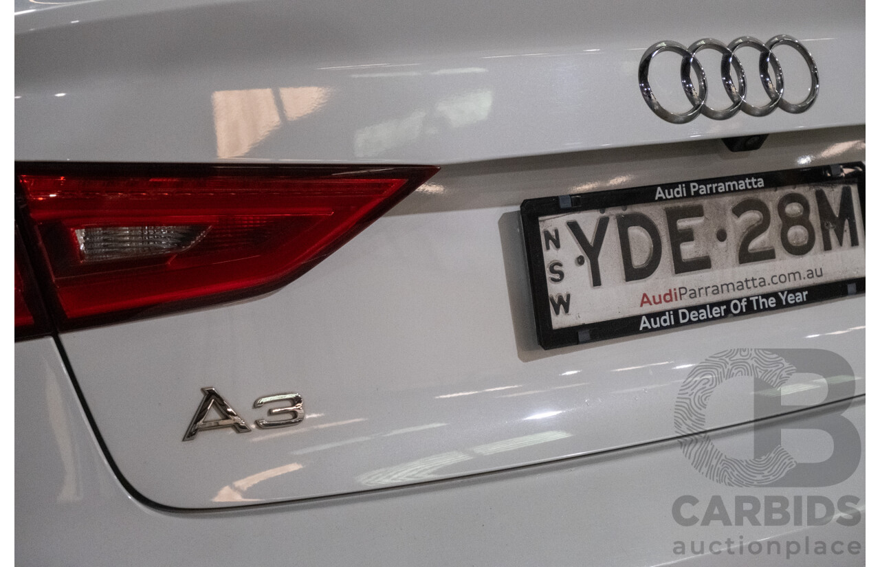 1/2016 Audi A3 1.4 TFSI Attraction 8V MY16 5d Sedan White Turbo 1.4L