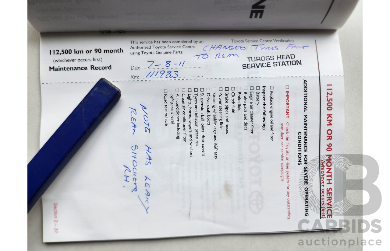 10/2007 Toyota Camry ATEVA FWD ACV40R 4D Sedan Silver 2.4L