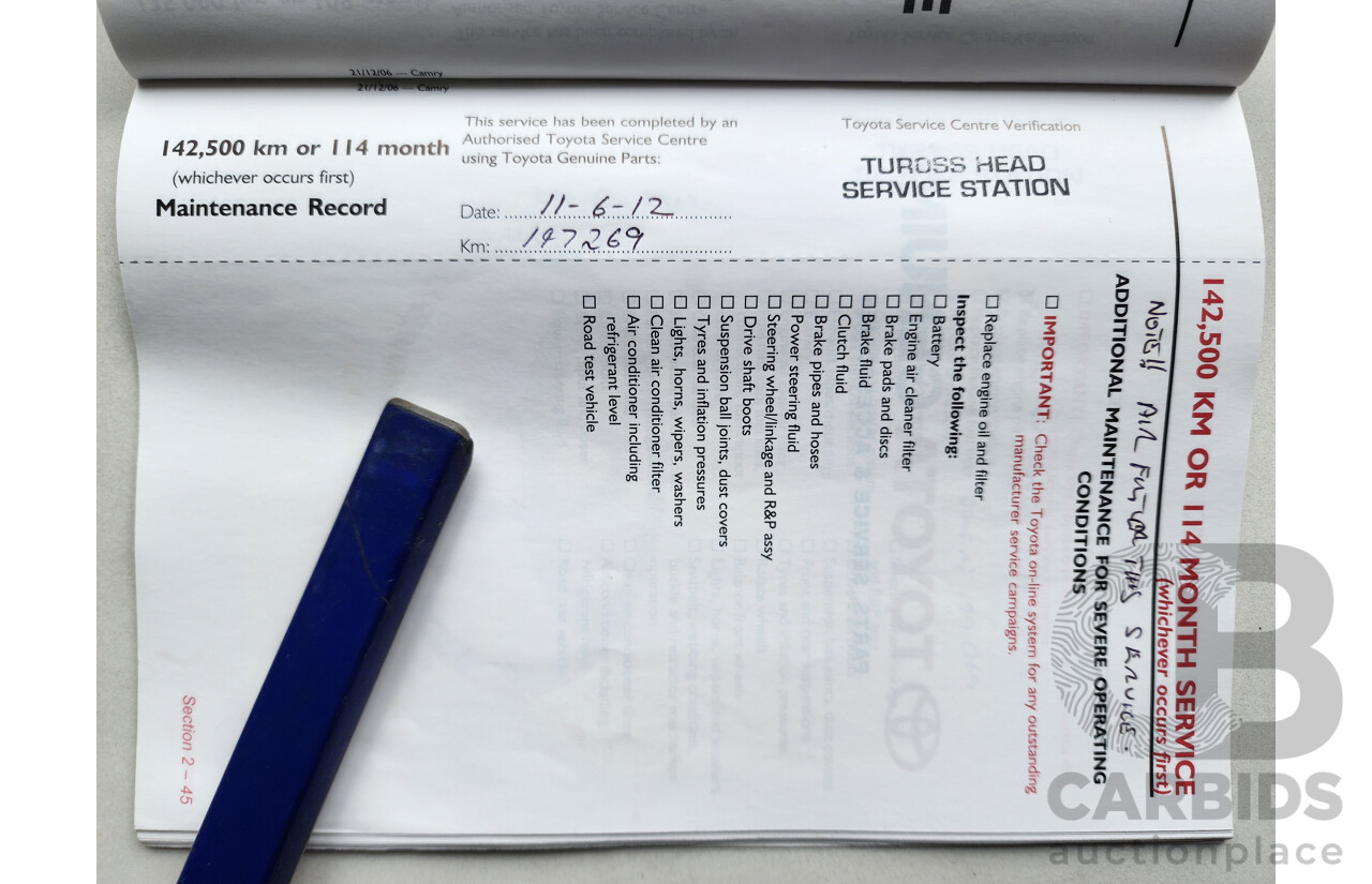 10/2007 Toyota Camry ATEVA FWD ACV40R 4D Sedan Silver 2.4L