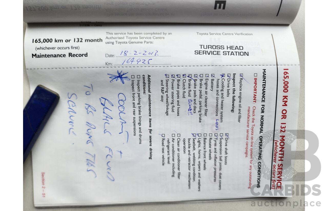 10/2007 Toyota Camry ATEVA FWD ACV40R 4D Sedan Silver 2.4L