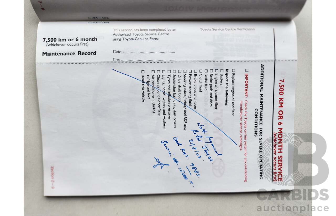 10/2007 Toyota Camry ATEVA FWD ACV40R 4D Sedan Silver 2.4L