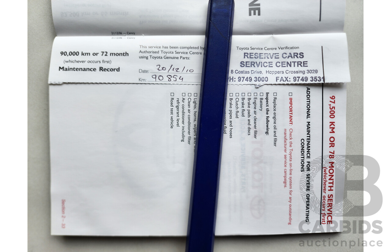 10/2007 Toyota Camry ATEVA FWD ACV40R 4D Sedan Silver 2.4L