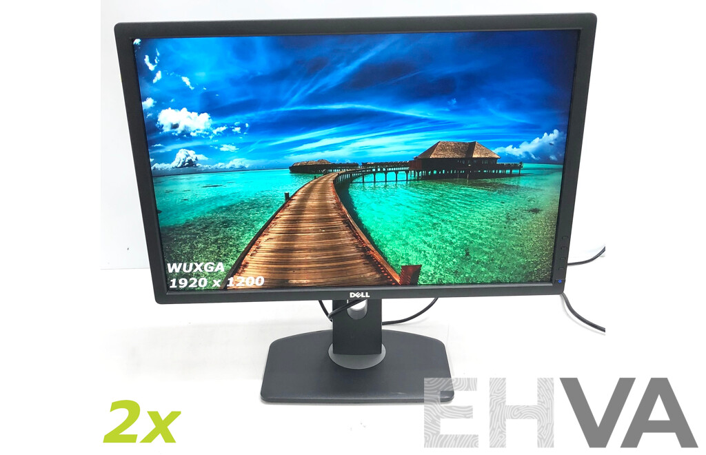 Dell UltraSharp (U2412M) WUXGA 24-Inch Widescreen LED-Backlit LCD Monitor - Lot of Two