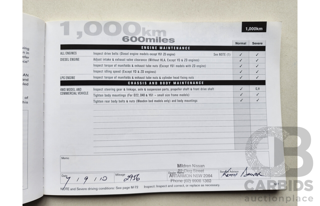 07/2010 Nissan Navara ST-X 4x4 D40 Dual Cab P/Up Black 2.5L