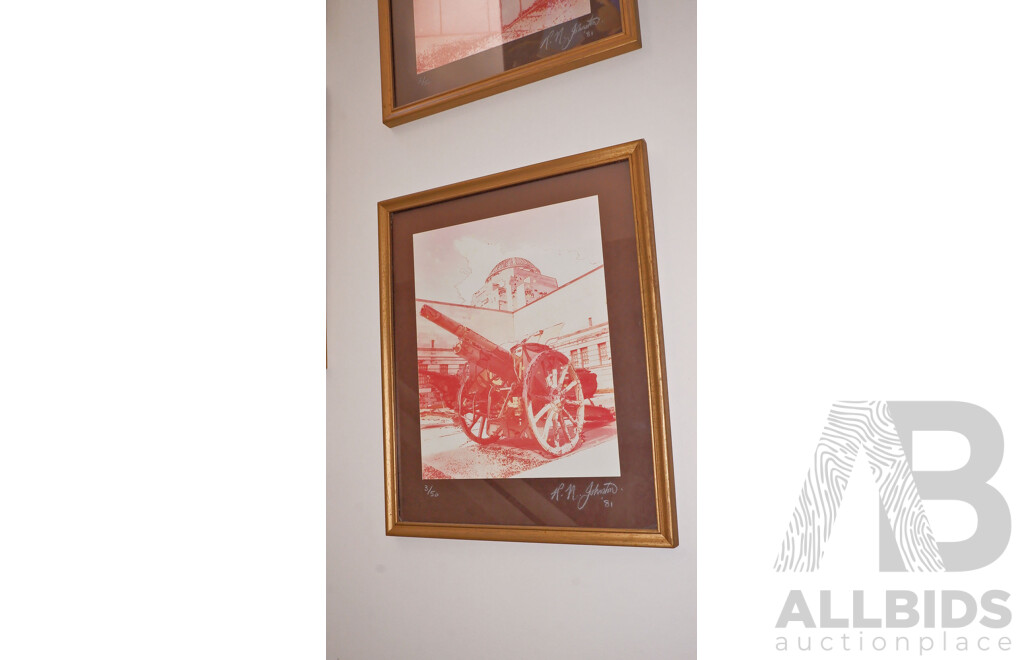 Set of Four Signed RN Johnston Limited Edition Digitally Modified Photographs of Canberra Landmarks Dated 1981, (4)