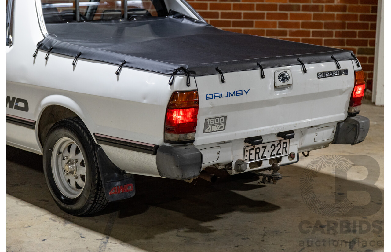 5/1991 Subaru Brumby Special GL Targa Roof (4x4) P/Up White 1.8L