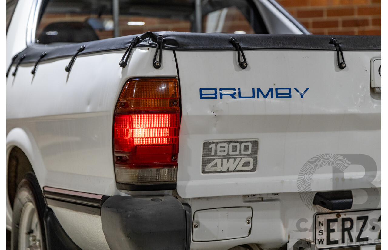 5/1991 Subaru Brumby Special GL Targa Roof (4x4) P/Up White 1.8L