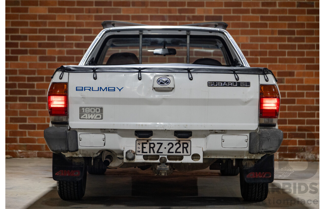 5/1991 Subaru Brumby Special GL Targa Roof (4x4) P/Up White 1.8L
