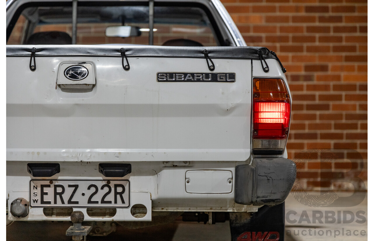 5/1991 Subaru Brumby Special GL Targa Roof (4x4) P/Up White 1.8L