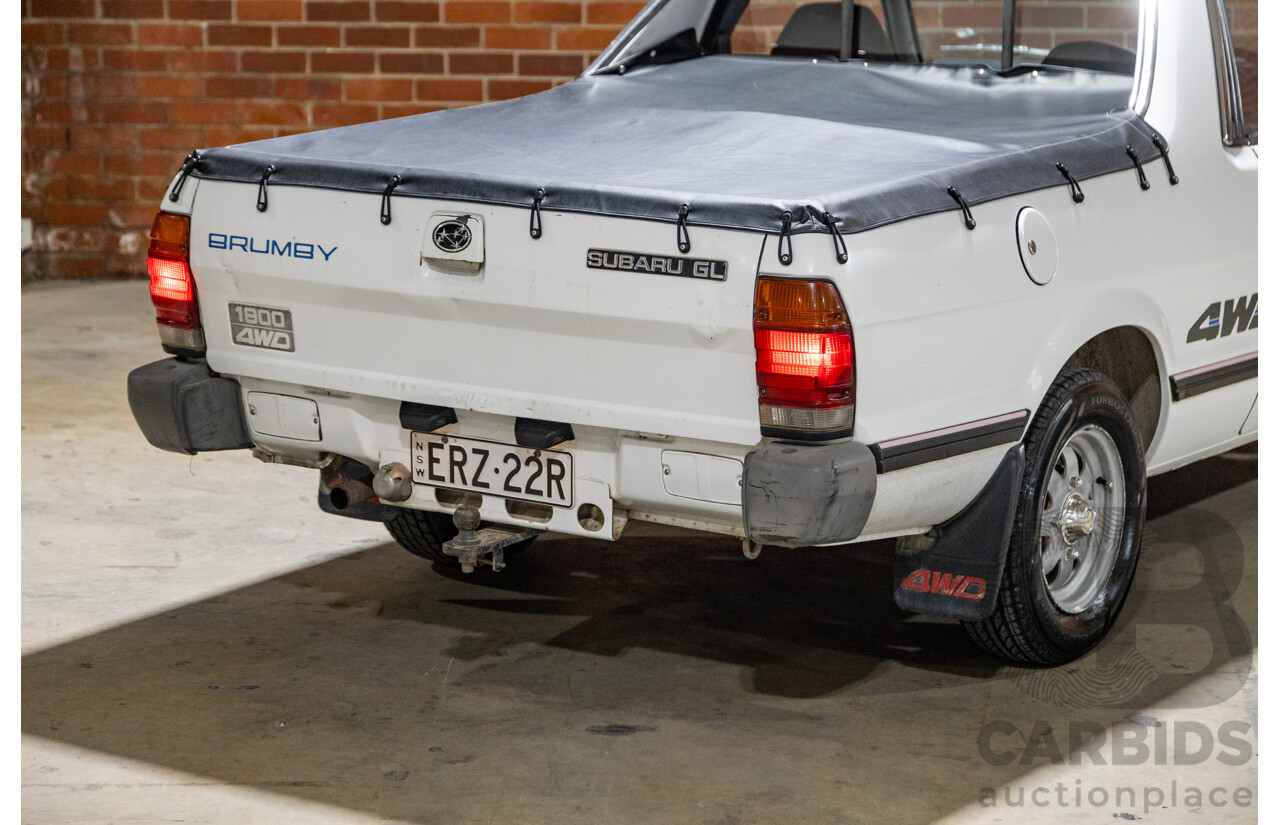 5/1991 Subaru Brumby Special GL Targa Roof (4x4) P/Up White 1.8L