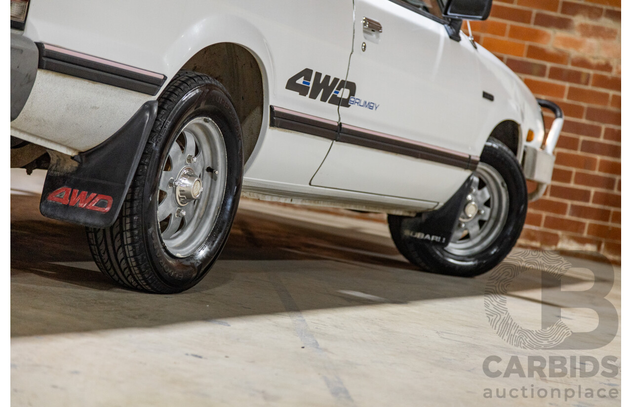 5/1991 Subaru Brumby Special GL Targa Roof (4x4) P/Up White 1.8L