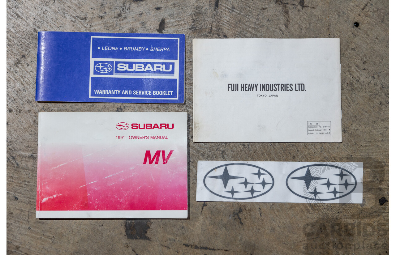 5/1991 Subaru Brumby Special GL Targa Roof (4x4) P/Up White 1.8L