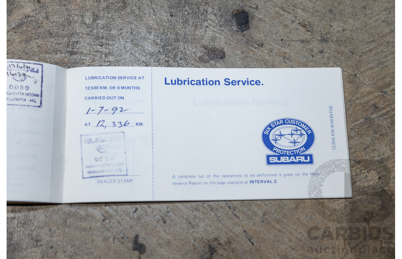 5/1991 Subaru Brumby Special GL Targa Roof (4x4) P/Up White 1.8L