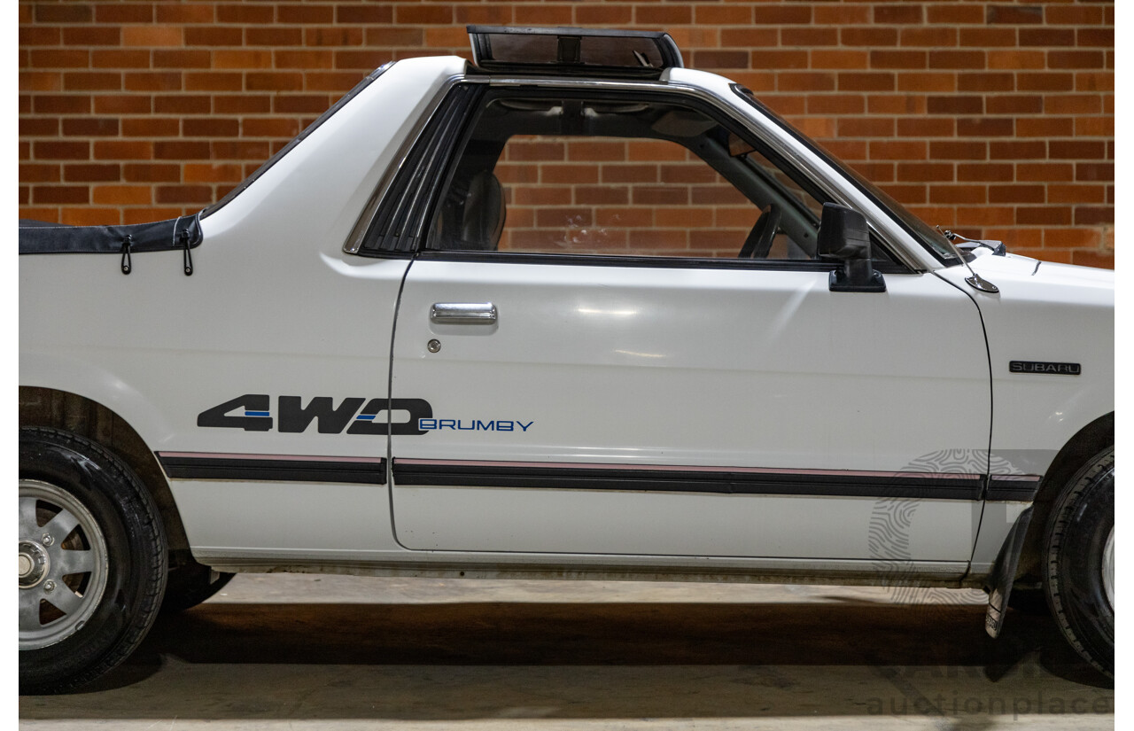 5/1991 Subaru Brumby Special GL Targa Roof (4x4) P/Up White 1.8L