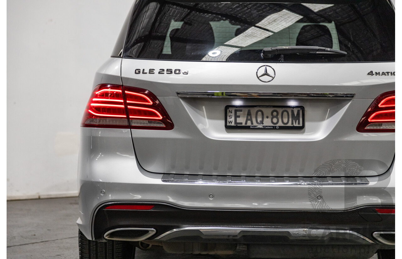 9/2015 Mercedes Benz GLE 250d (AWD) 166 AMG Package 4d Wagon Iridium Silver Metallic Turbo Diesel 2.1L