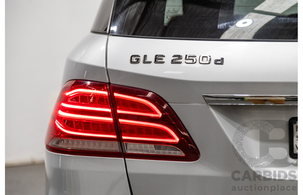 9/2015 Mercedes Benz GLE 250d (AWD) 166 AMG Package 4d Wagon Iridium Silver Metallic Turbo Diesel 2.1L