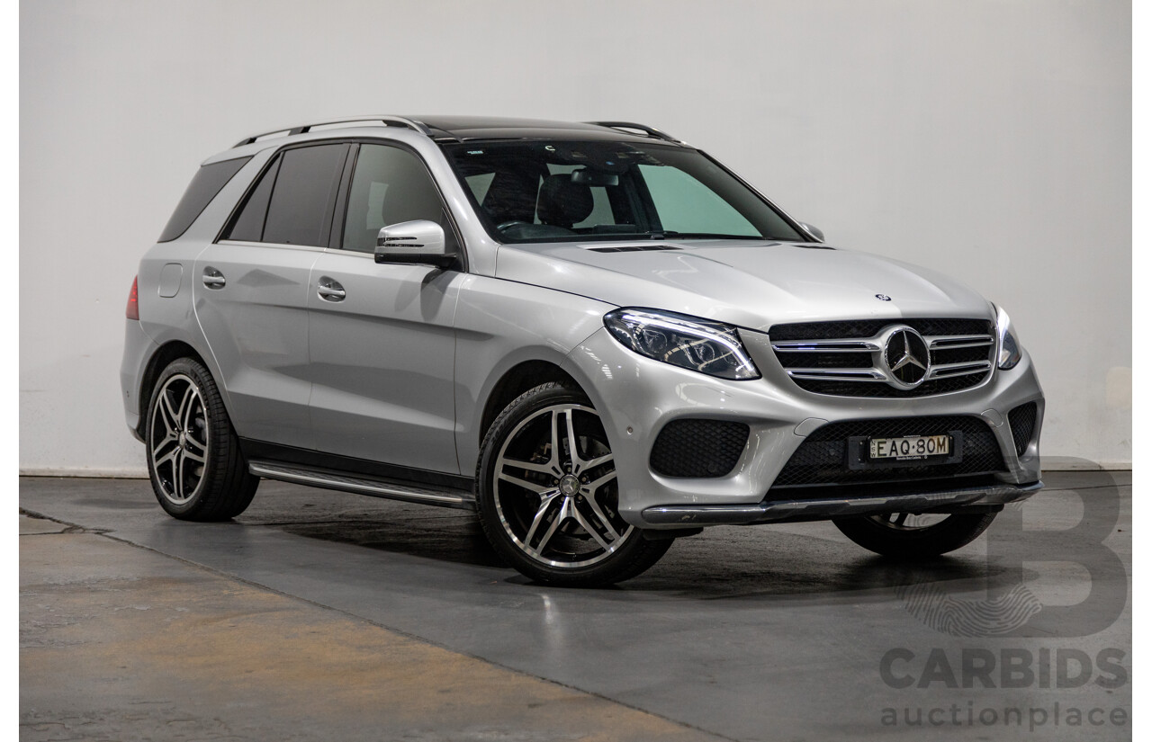 9/2015 Mercedes Benz GLE 250d (AWD) 166 AMG Package 4d Wagon Iridium Silver Metallic Turbo Diesel 2.1L