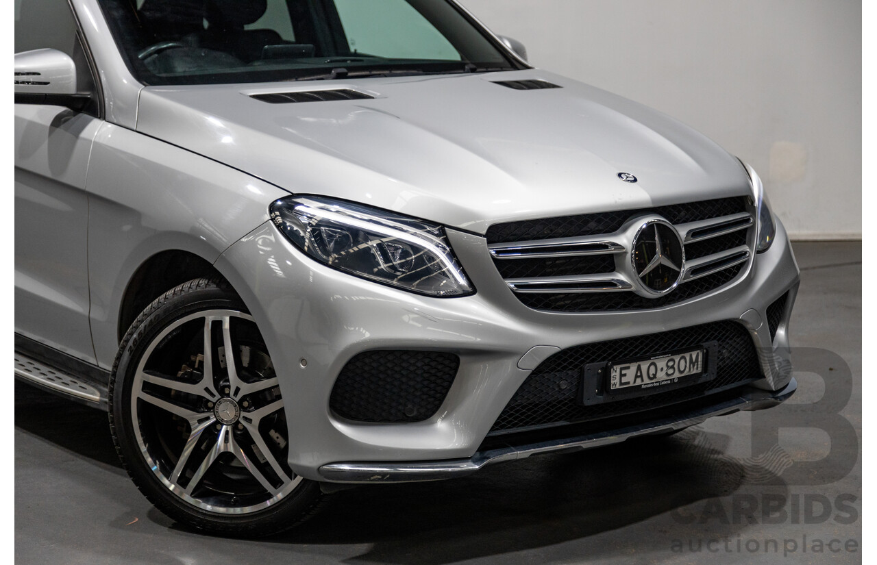 9/2015 Mercedes Benz GLE 250d (AWD) 166 AMG Package 4d Wagon Iridium Silver Metallic Turbo Diesel 2.1L