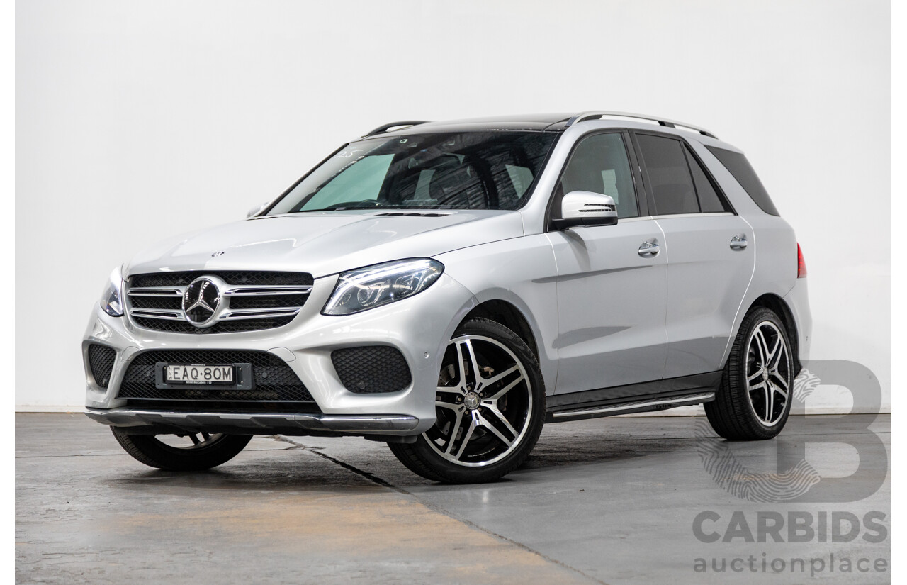 9/2015 Mercedes Benz GLE 250d (AWD) 166 AMG Package 4d Wagon Iridium Silver Metallic Turbo Diesel 2.1L