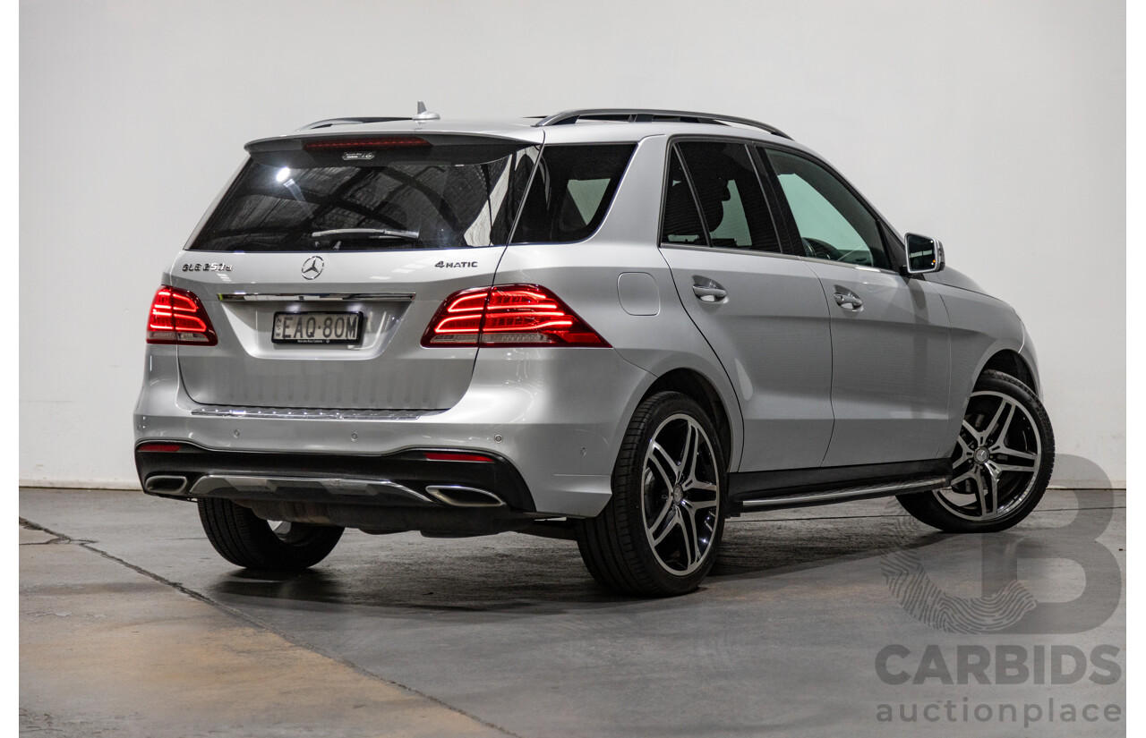 9/2015 Mercedes Benz GLE 250d (AWD) 166 AMG Package 4d Wagon Iridium Silver Metallic Turbo Diesel 2.1L