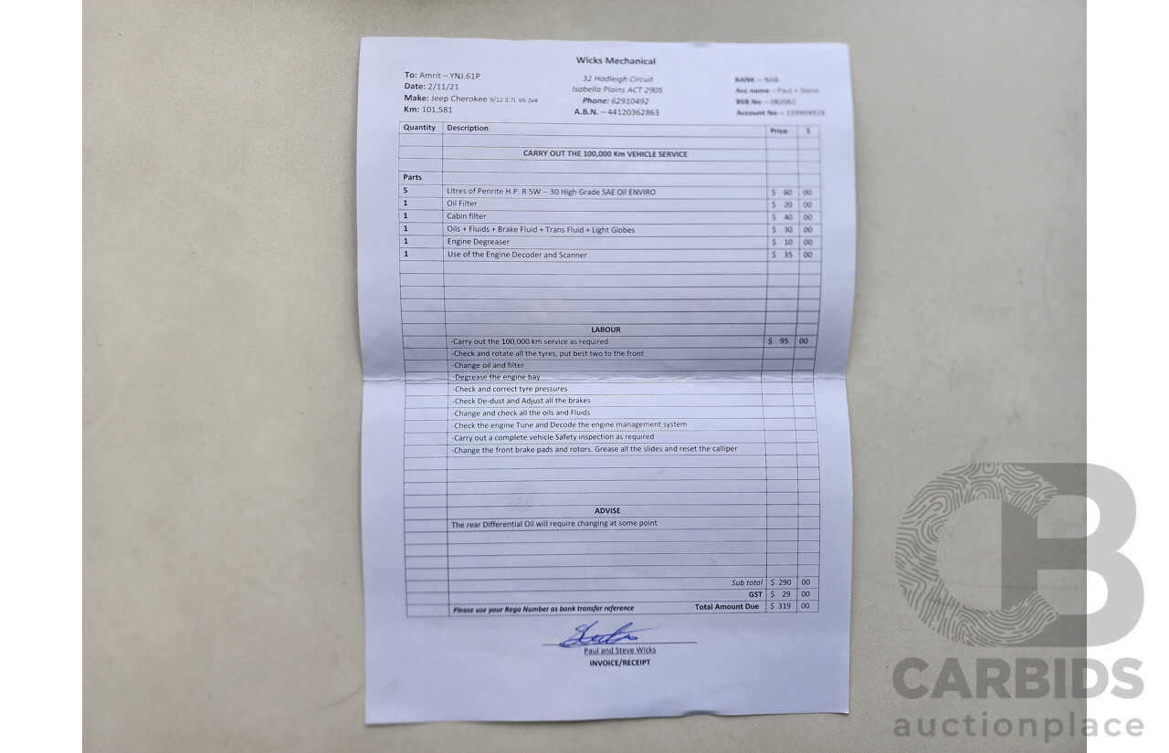 09/2012 Jeep Cherokee SPORT (4x2) RWD KK MY12 4D Wagon Blue 3.7L