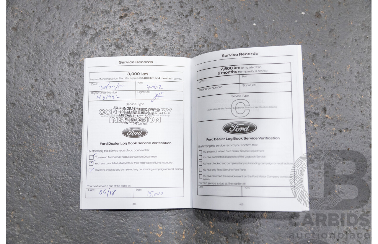 7/2017 Ford Ranger Wildtrak 3.2 (4x4) PX MKII MY17 4d Dual Cab P/Up White Turbo Diesel 3.2L