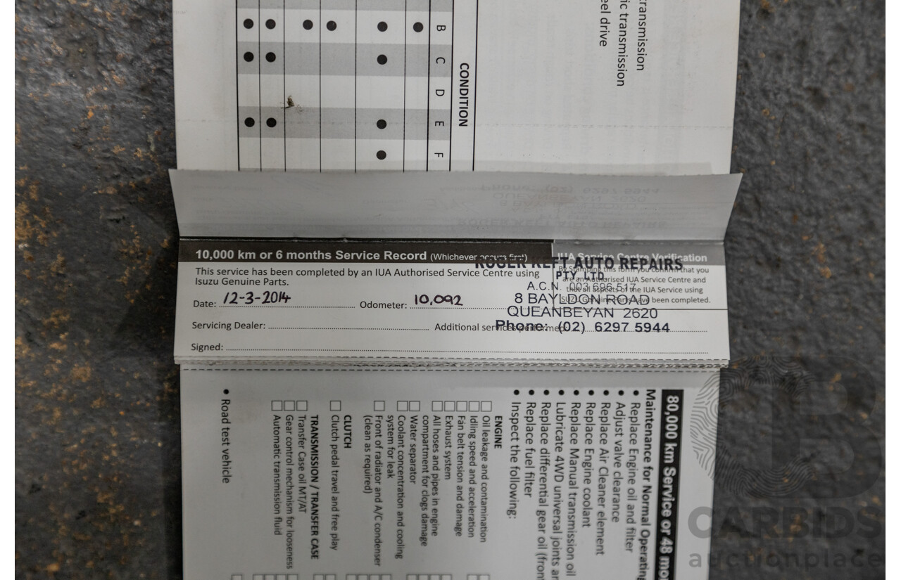 11/2012 Isuzu D-Max SX TF MY12 Crew Cab Utility White Turbo Diesel 3.0L