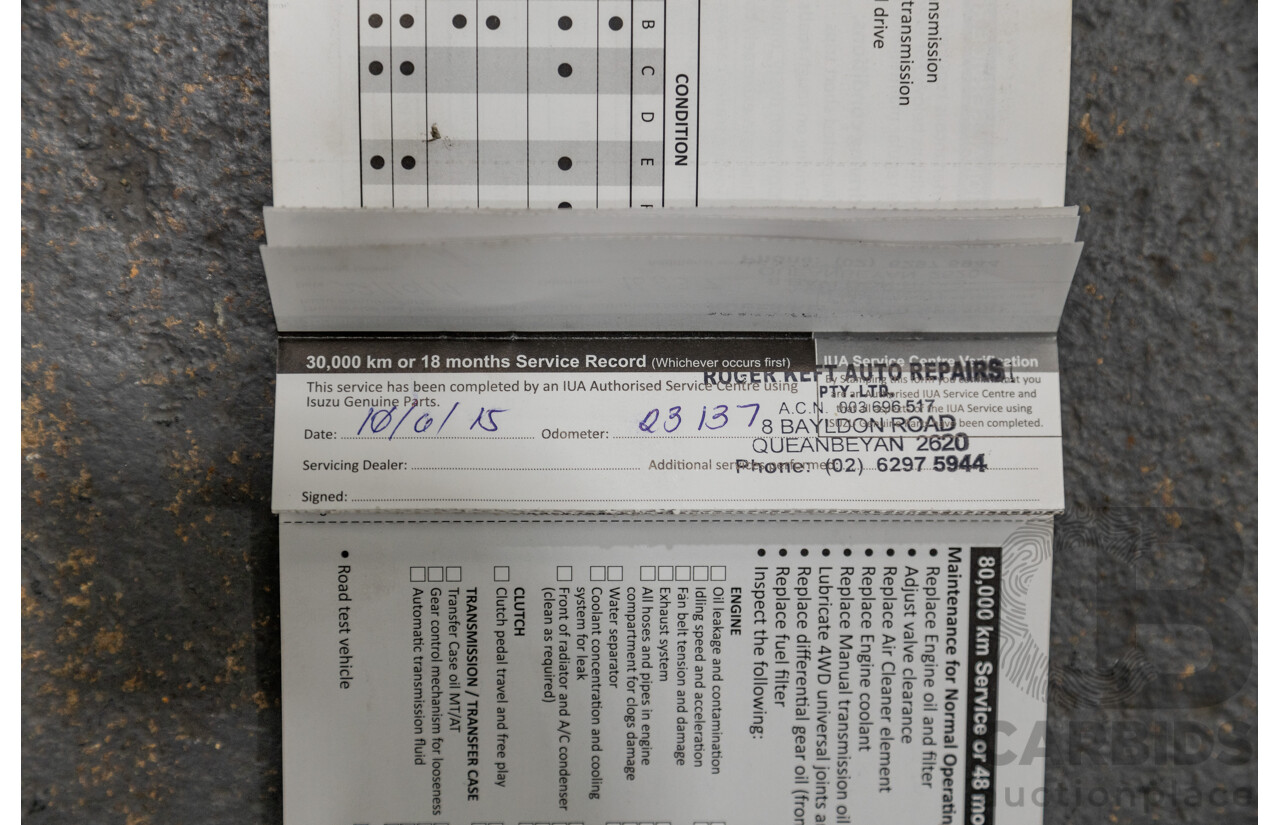 11/2012 Isuzu D-Max SX TF MY12 Crew Cab Utility White Turbo Diesel 3.0L