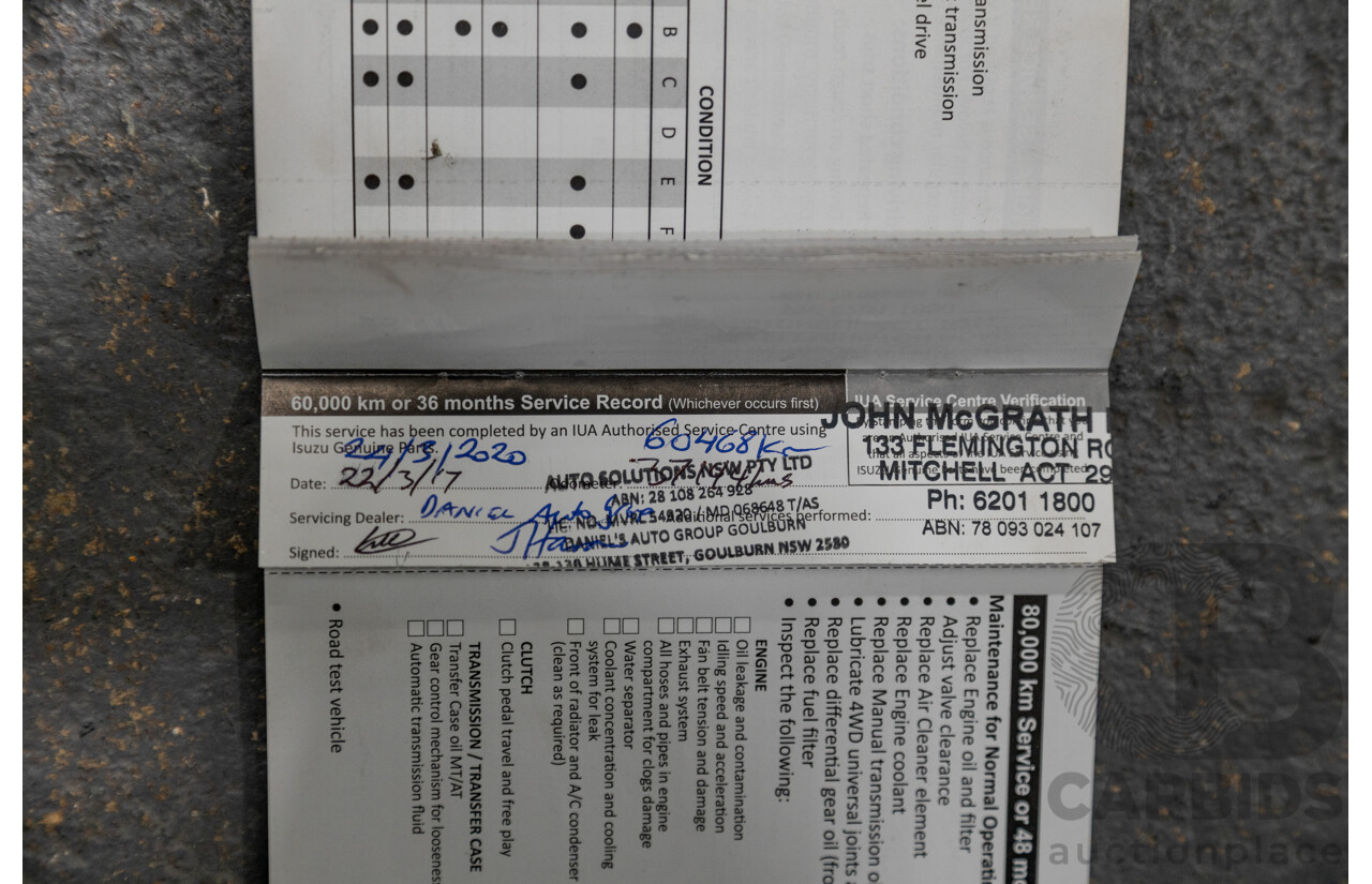 11/2012 Isuzu D-Max SX TF MY12 Crew Cab Utility White Turbo Diesel 3.0L
