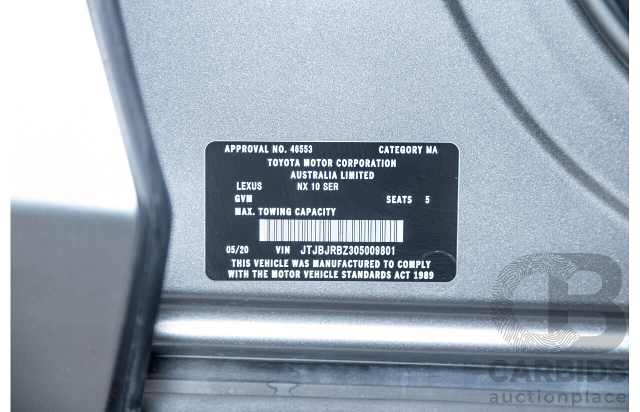 05/2020 Lexus NX300h Sports Luxury Hybrid (AWD) AYZ15R MY20 4d Wagon Titanium Metallic Grey 2.5L / 105kw Hybrid