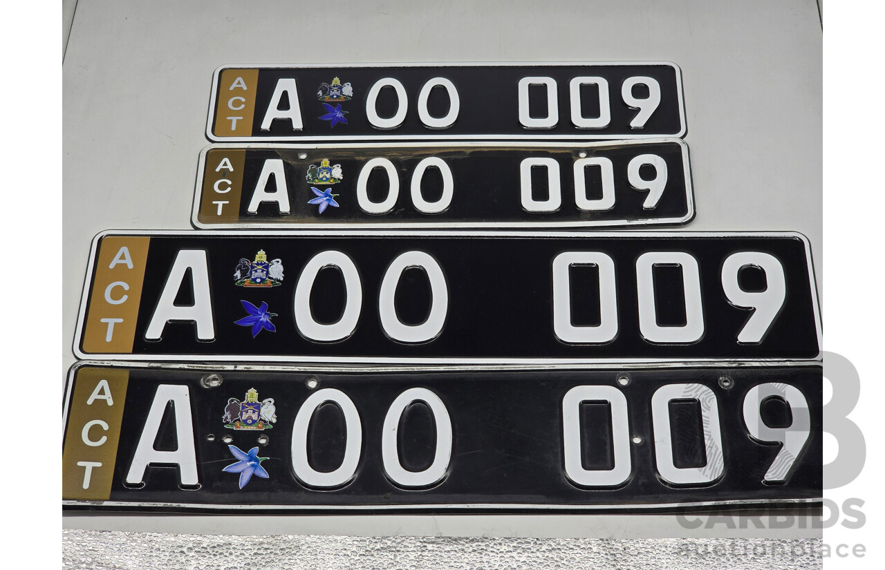 ACT Alpha Numerical European Style Number Plate - AOO 009
