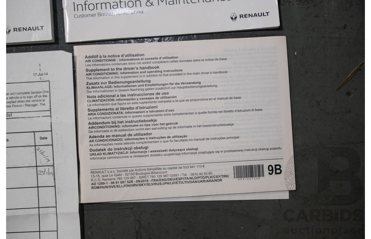 1/2019 Renault Trafic SWB X82 4d Van White Turbo Diesel 1.6L