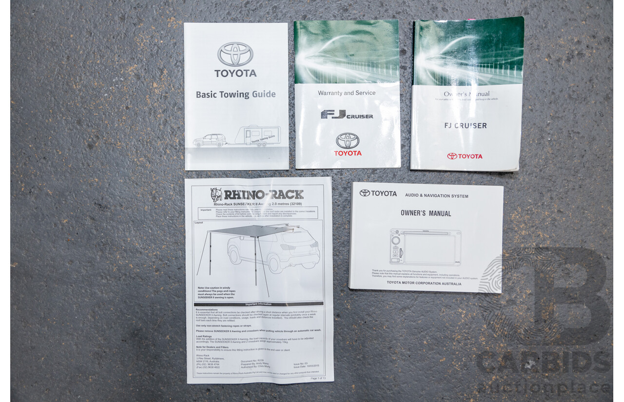 12/2012 Toyota Fj Cruiser (4x4) GSJ15R 4d Wagon Orange Clay V6 4.0L